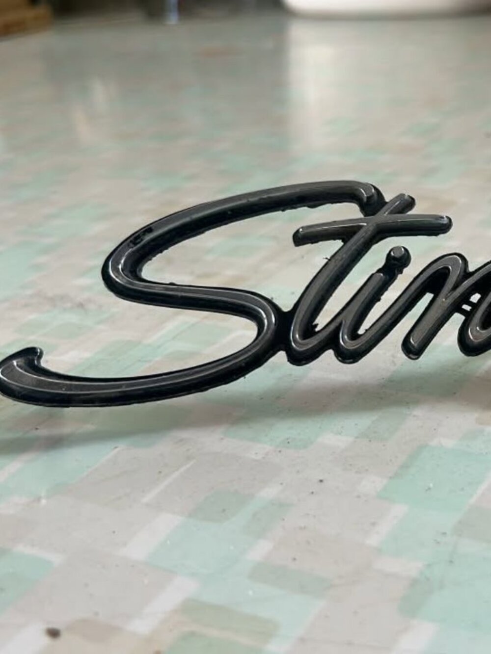 Vintage Original Stingray Emblem Metal Chevrolet Corvette Logo Silver 7" Long